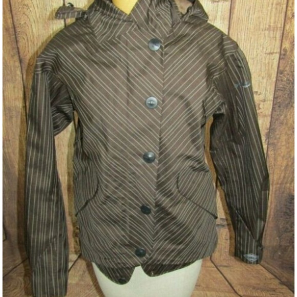 Columbia Jackets & Blazers - Columbia Titanium Omni-Tech Brown Striped Jacket